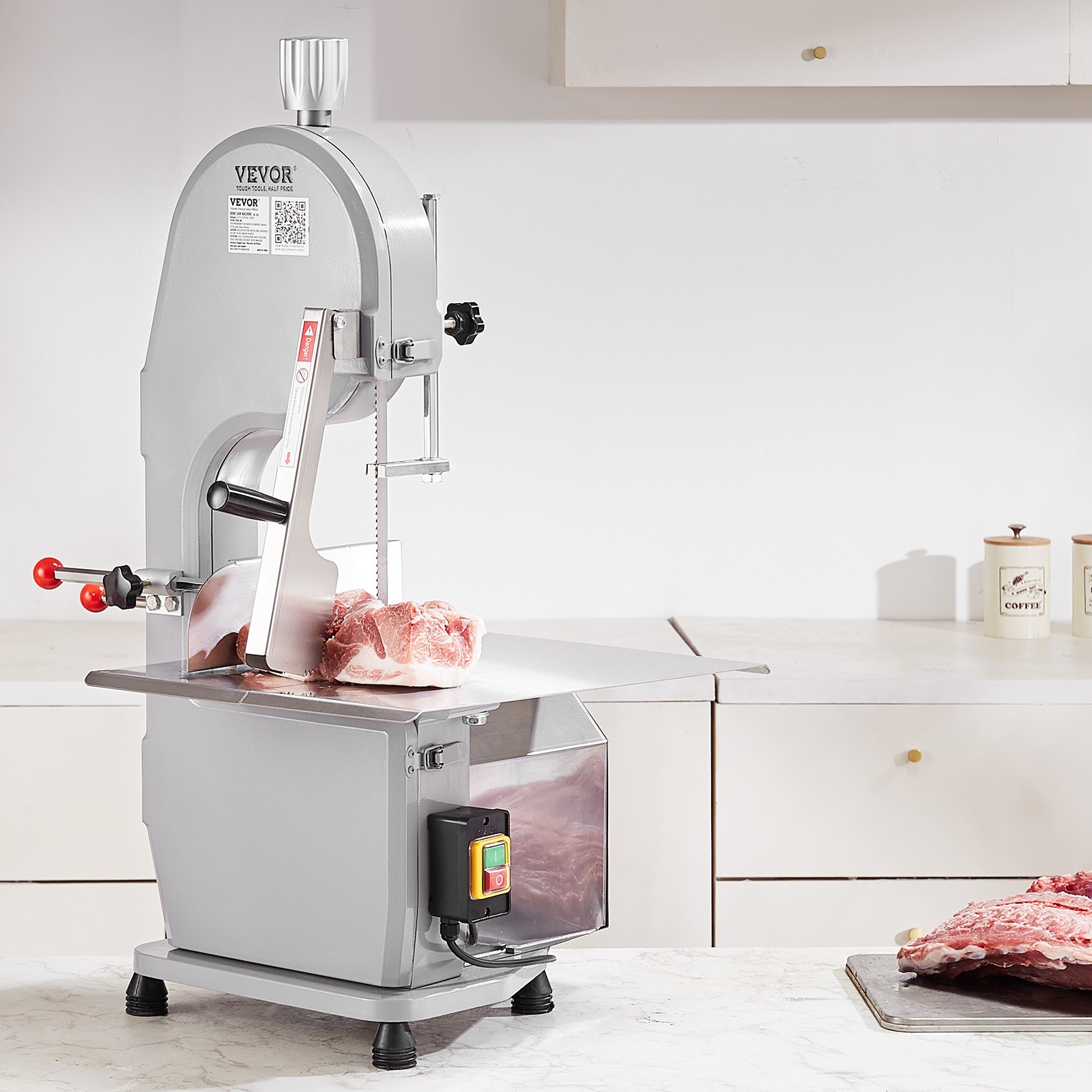VEVOR 1500W Commercial Electric Meat Bandsaw Stainless Steel Bone Sawing Machine