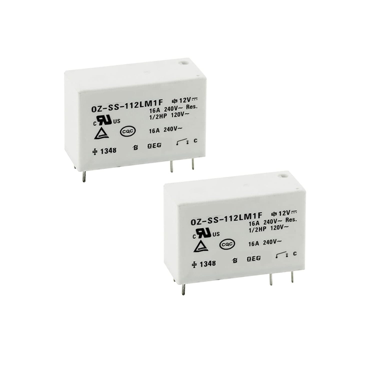 2Pcs OZ-SS-112LM1F Power Relay OZ-SS112LM1 6-Pin 16A 12VDC Normally Open Resista
