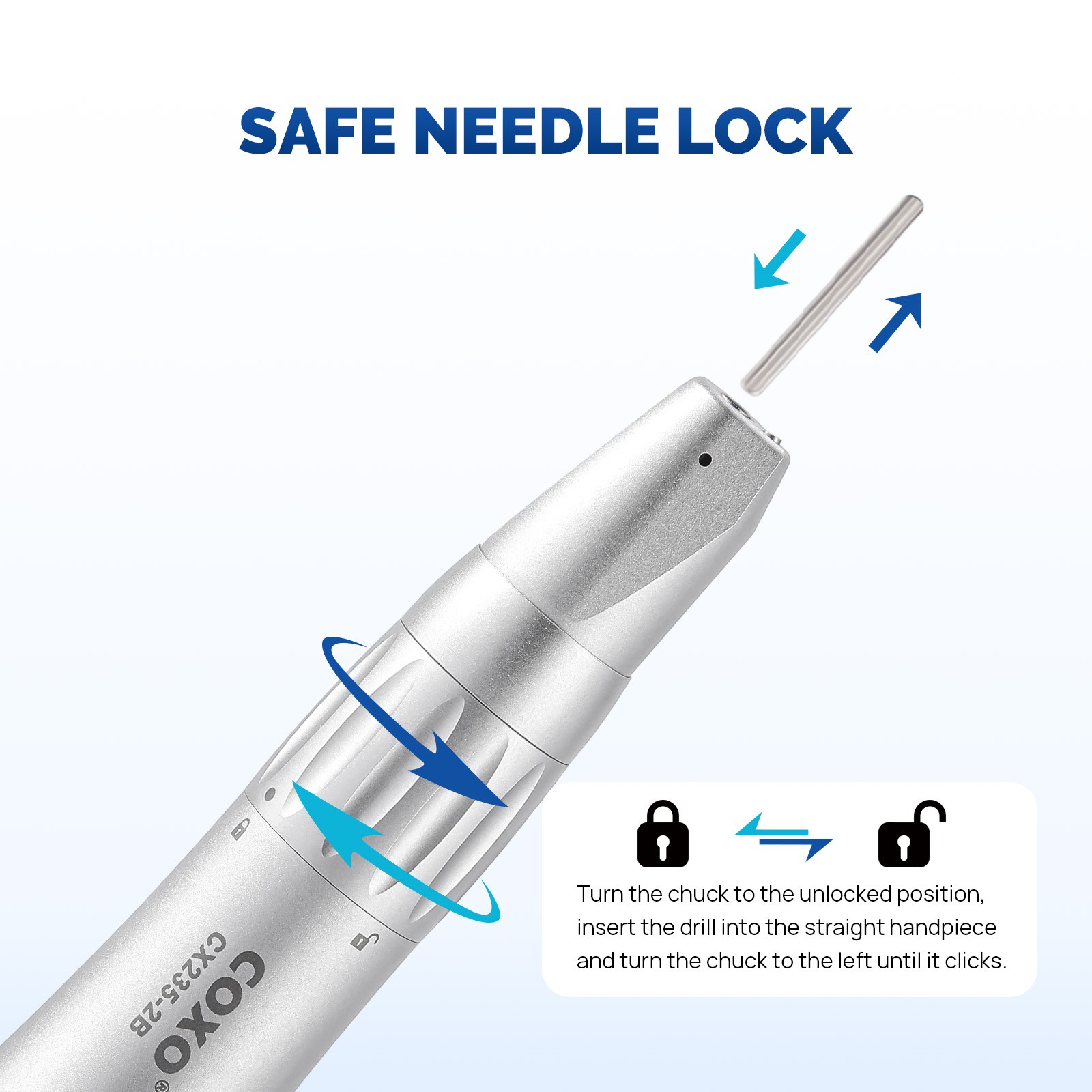 COXO Low Speed Handpiece 1:1 Inner Channel Straight Handpiece CX235-2B