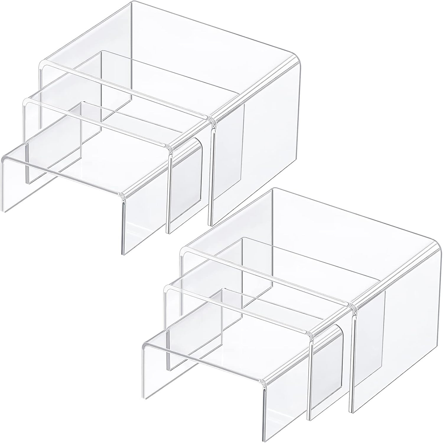 Chuangdi 2 Sets Acrylic Display Risers, Product Stand, Jewelry Display Riser She