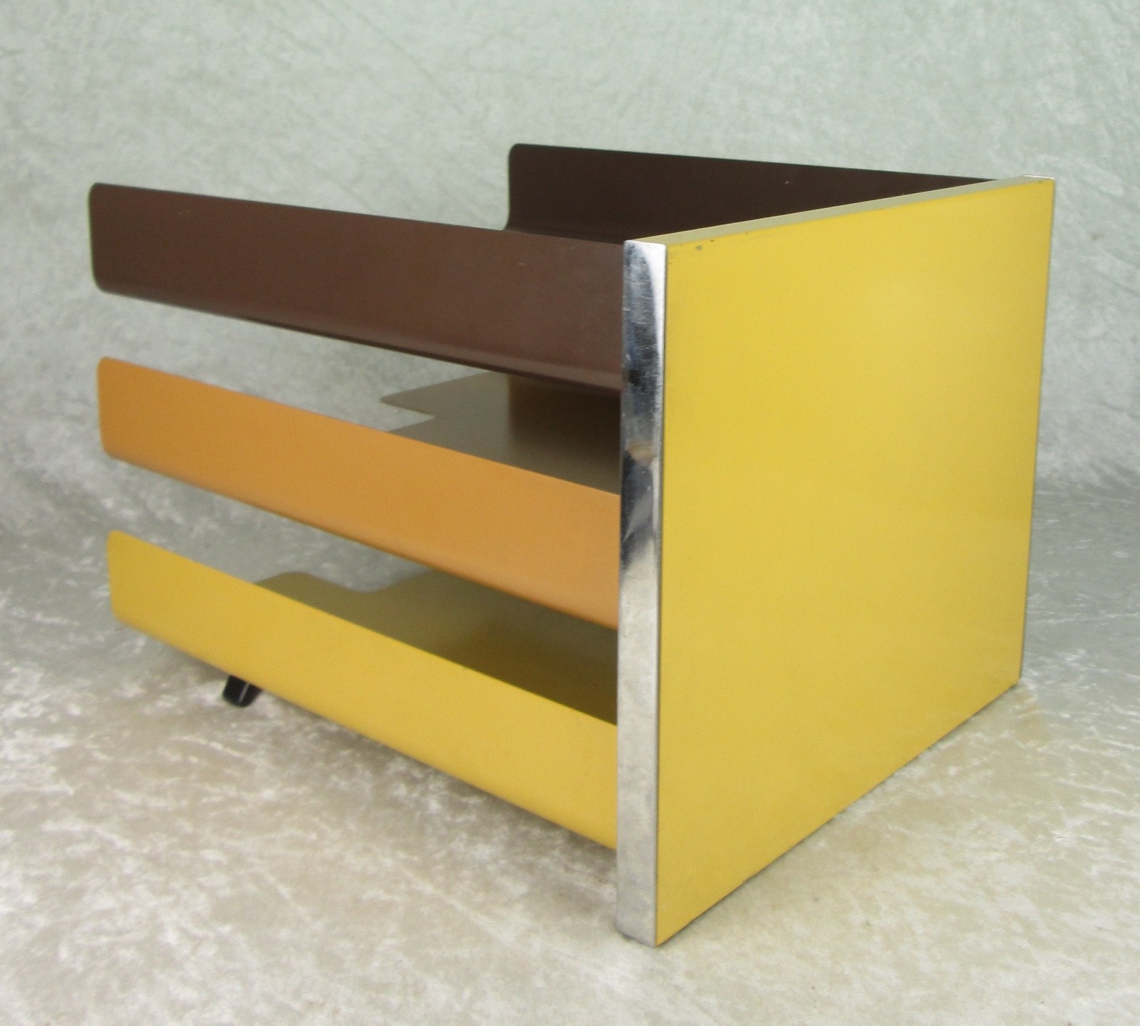 Mosler Harbor Metal Letter Tray Organizer Mid Century Modern 3 Shelf Vintage