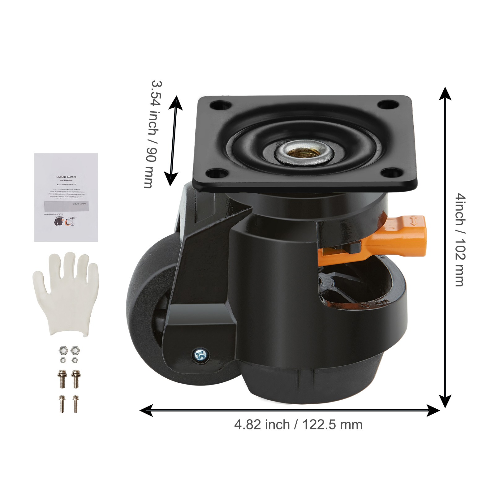 VEVOR Leveling Casters Adjustable Nylon Plate Mounted Caster 2200 lbs Set of 4