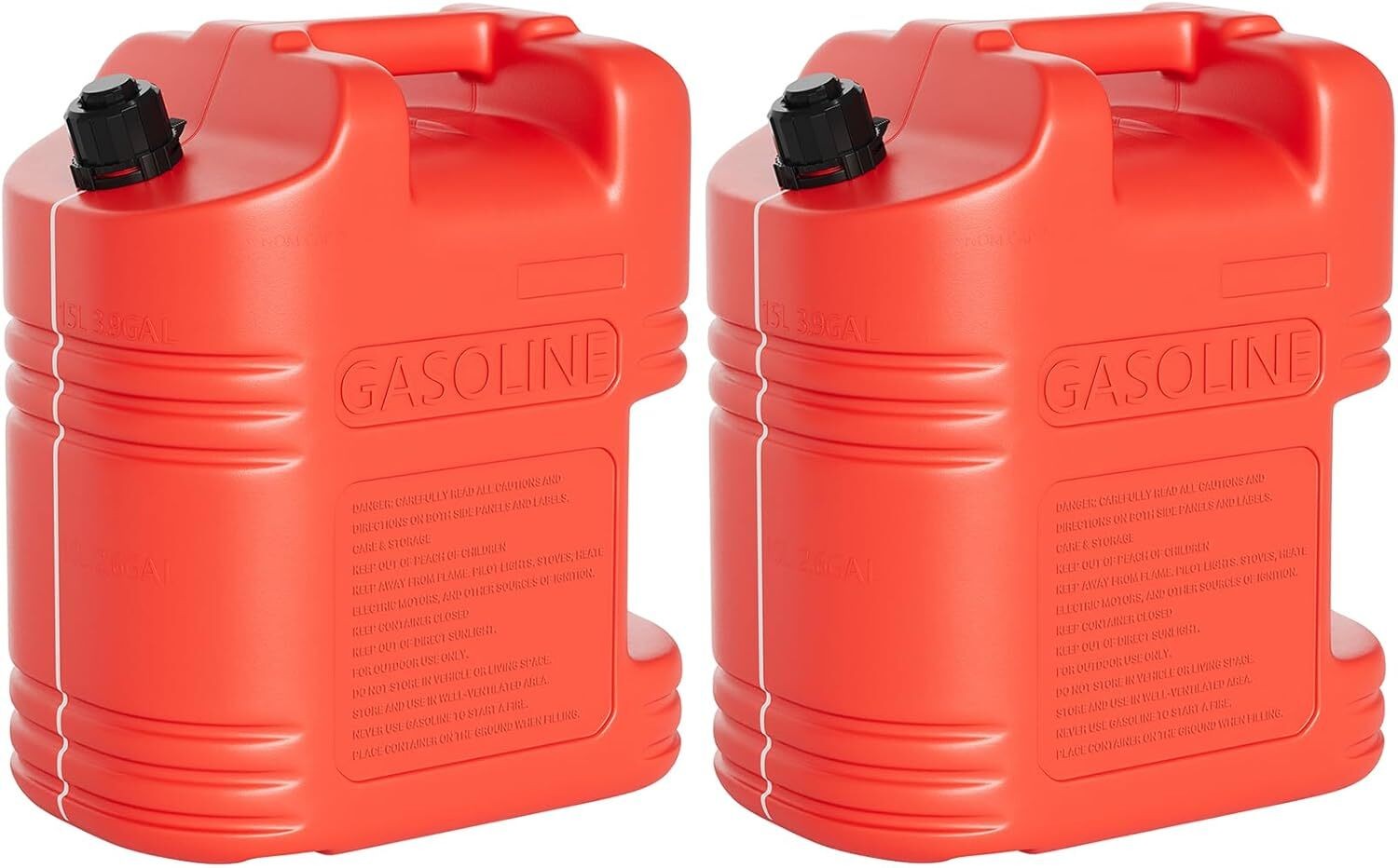2 Pack 5 Gallon Gas Can Storage Container Can No-Spill with Visible Stripe NEW