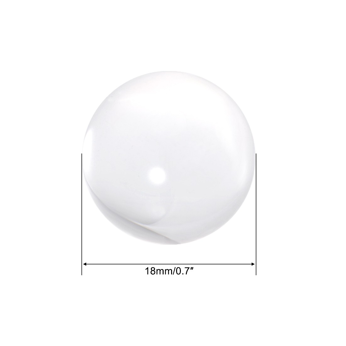 5PACK 18mm Diameter Acrylic Ball Clear/Transparent Sphere Ornament 0.7″