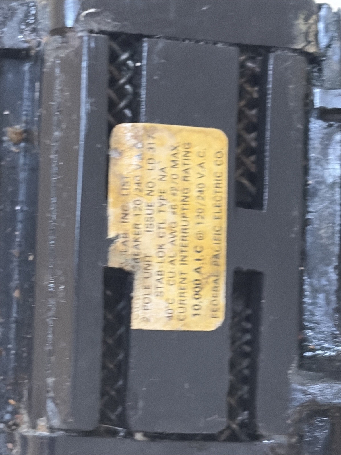 FEDERAL PACIFIC NA2125 2 Pole 125 AMP NA Stab-Lok MAIN FPE NA2P125 2PNA125