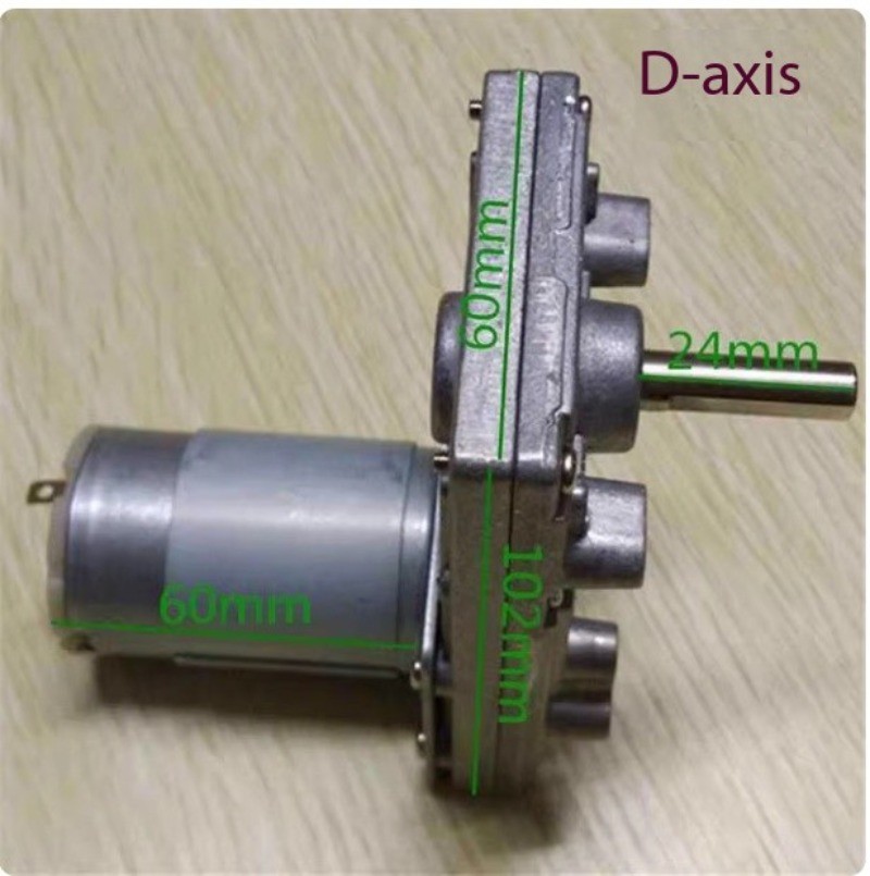 High-Torque DC Motor RS-555 Metal Worm Gear Motor 12V-24VDC Gear Motor