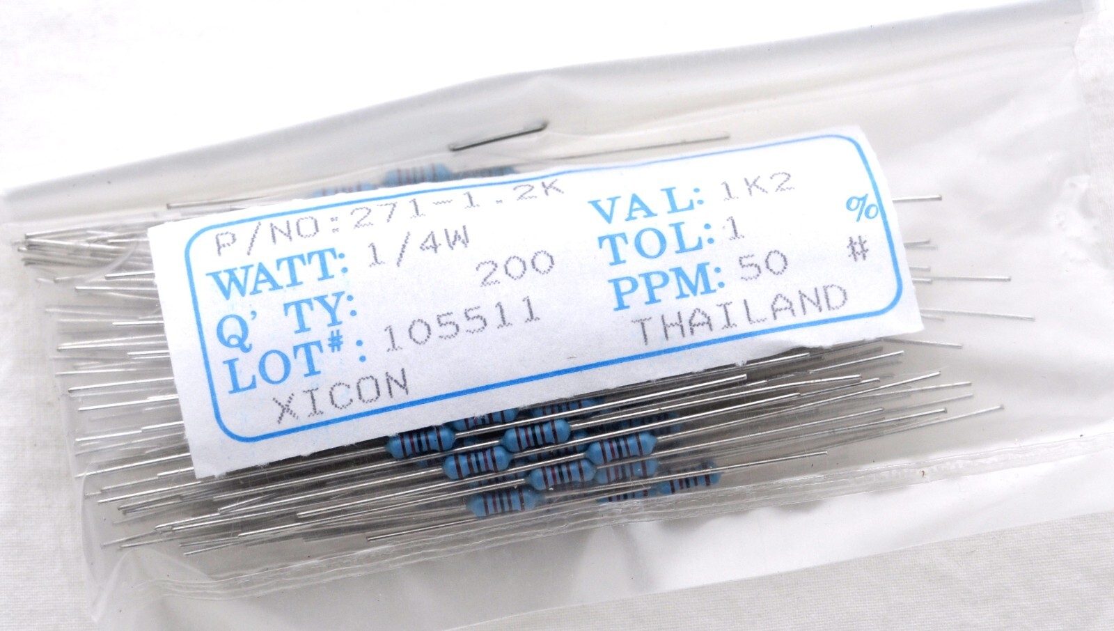30 Pcs 1/4w Watt 1% Tolerance Metal Film Resistor Selections Val 220 620 to 12k