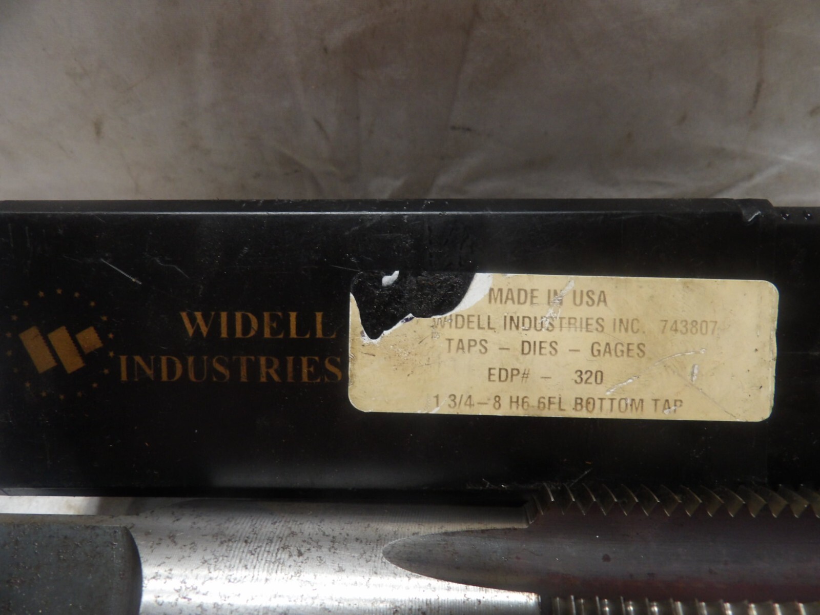 Widell 1-3/4″-8 H6-6FL Bottom Tap 4 Flute – Made in the USA