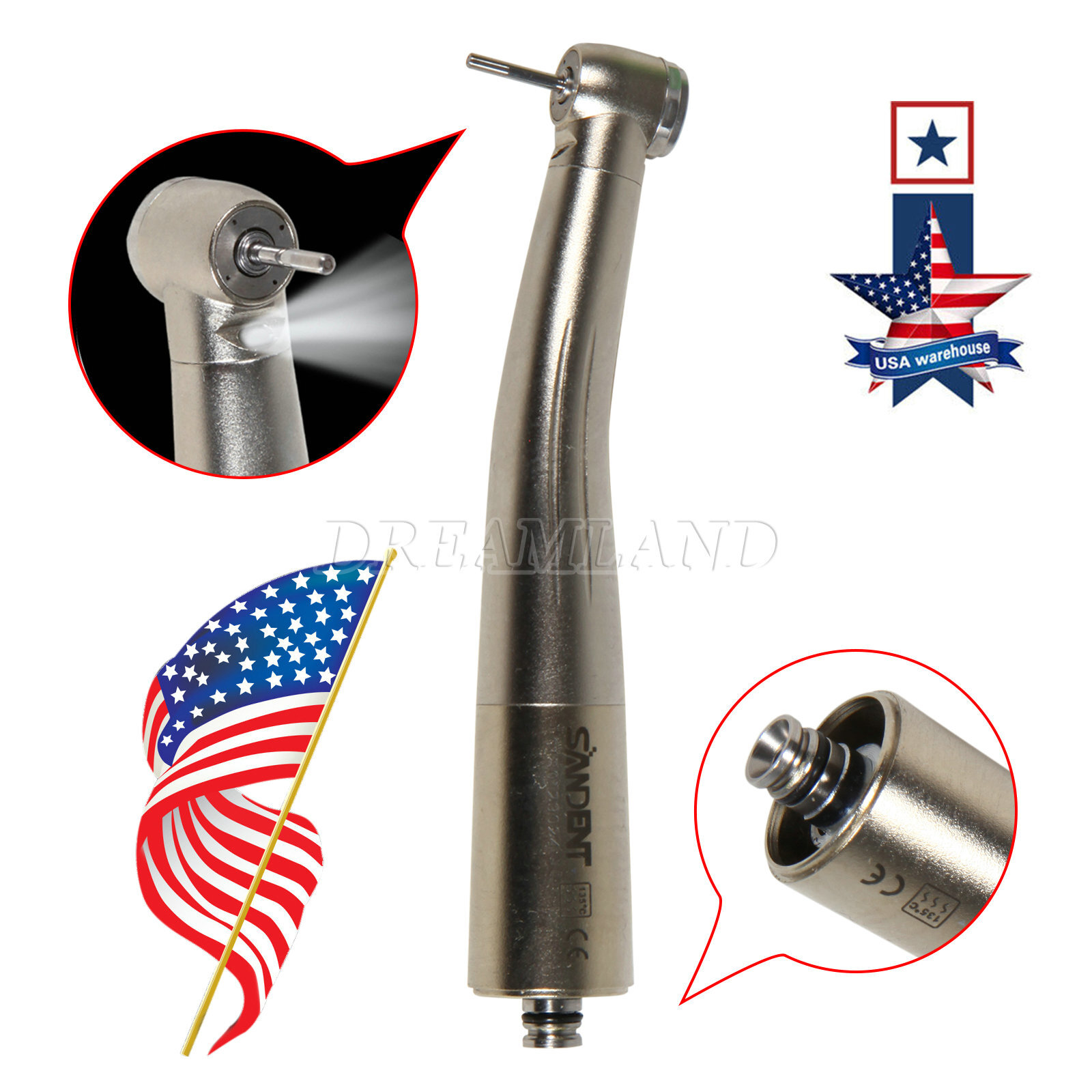 Fiber Optic Quattro Spray Air Turbine Dental Handpiece for NSK LED Coupler
