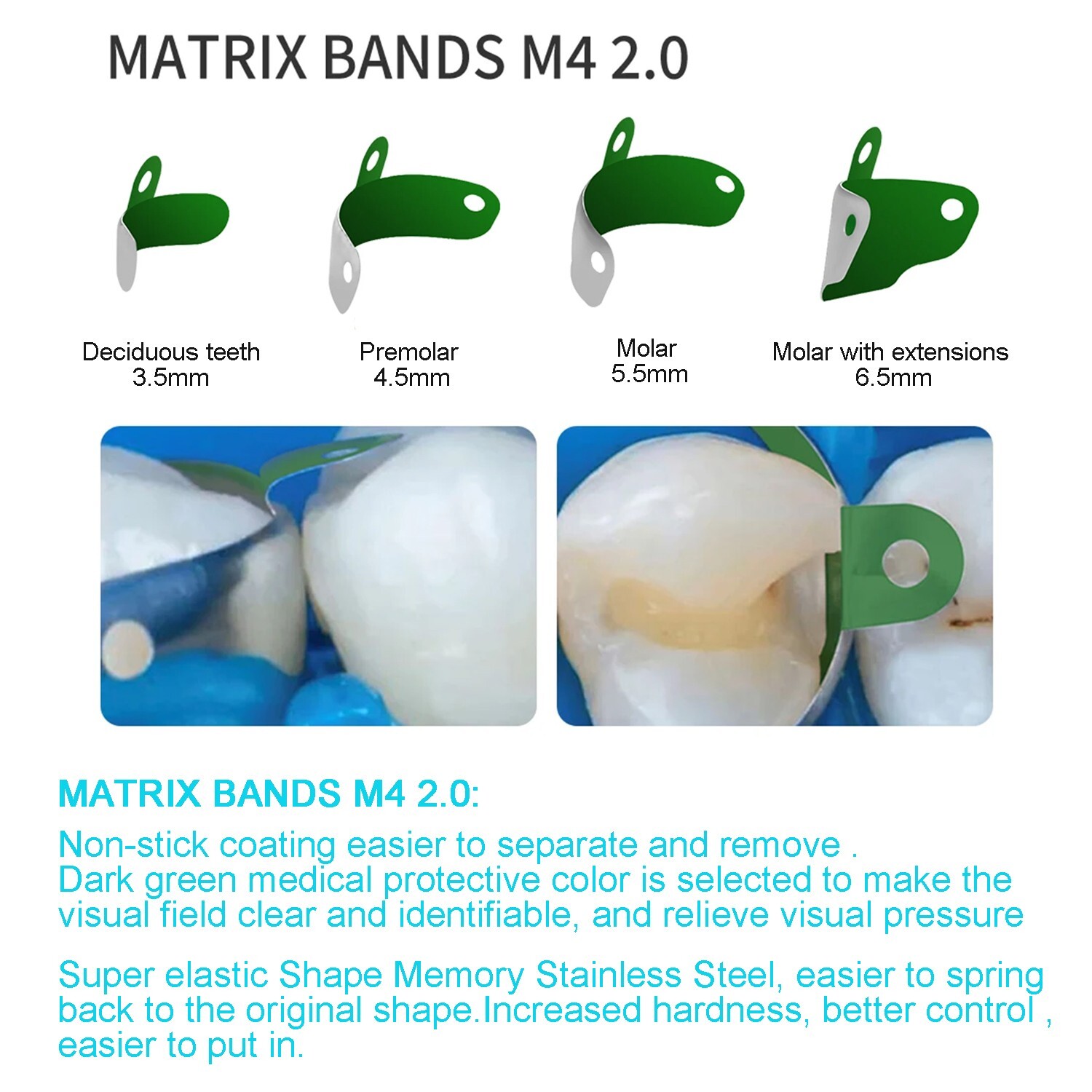 50Pcs Dental Matrix Bands Palodent V3 Sectional Contoured Matrices Refill Band