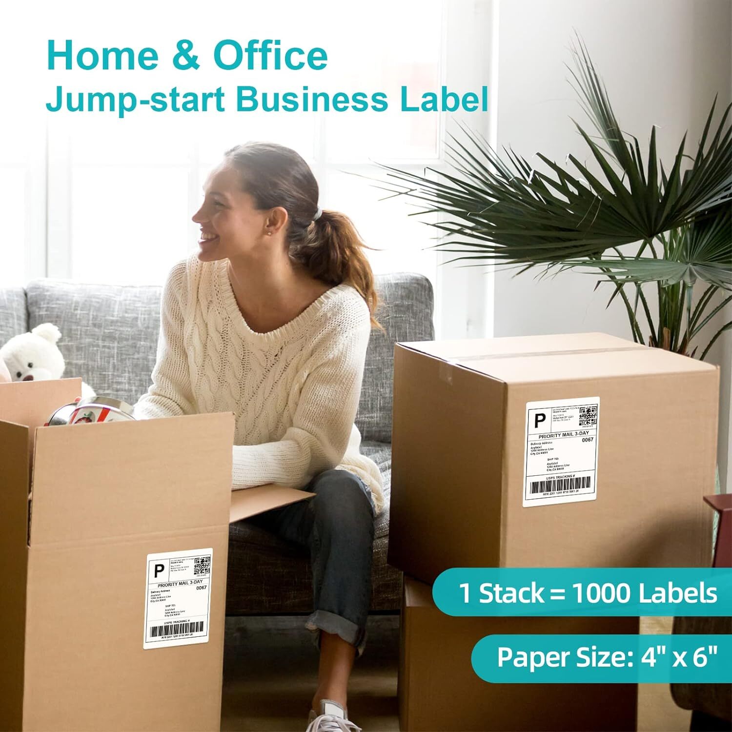 Fanfold 4″ x 6″ Direct Thermal Labels Perforated for Zebra Rollo MUNBYN Printers