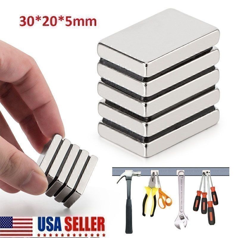 5Pcs Strong Magnets Block Square Rare Earth Neodymium Small Magnet 30x20x5mm