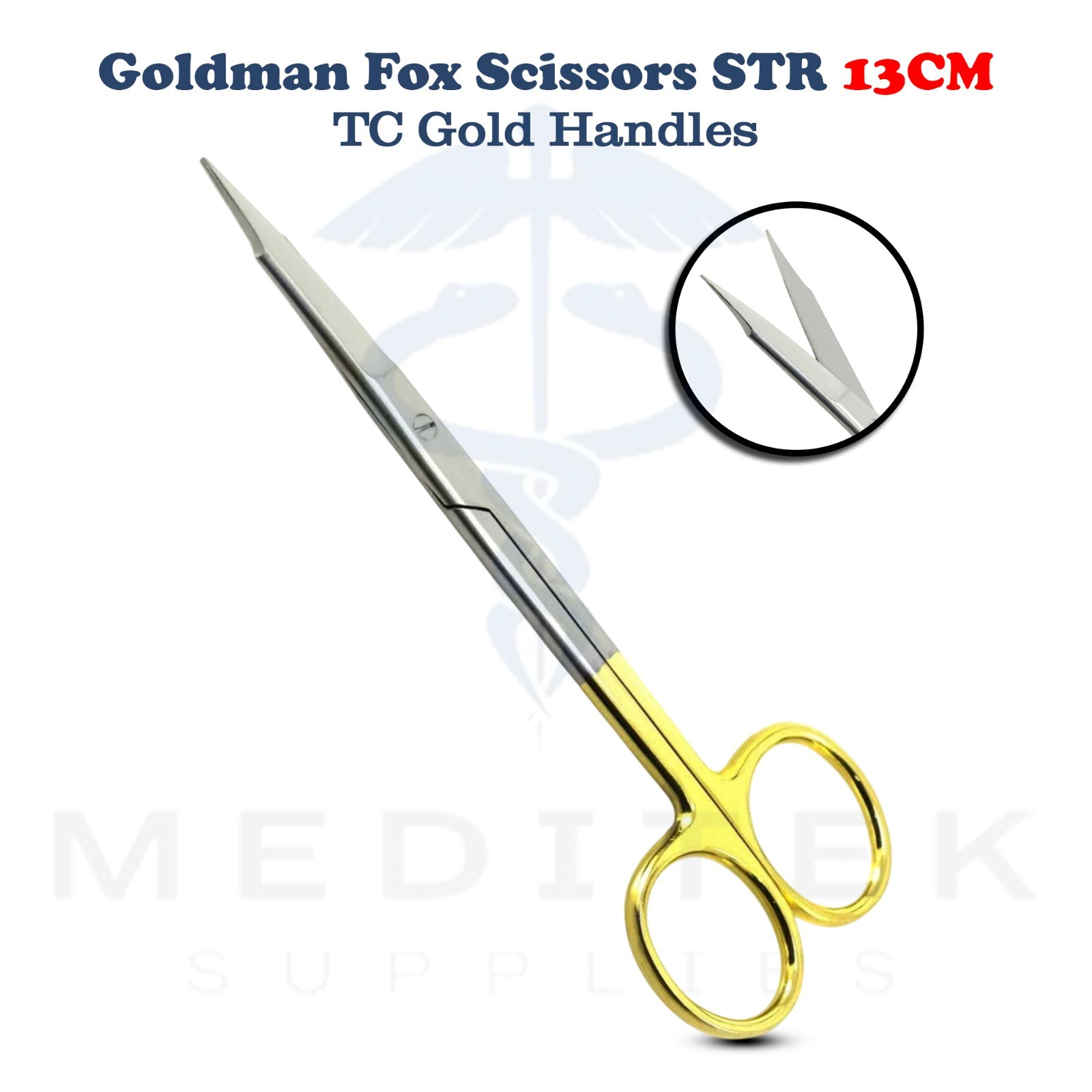 5 Pieces Surgical Goldman Fox Scissors Straight TC 13cm Dental Shears Veterinary