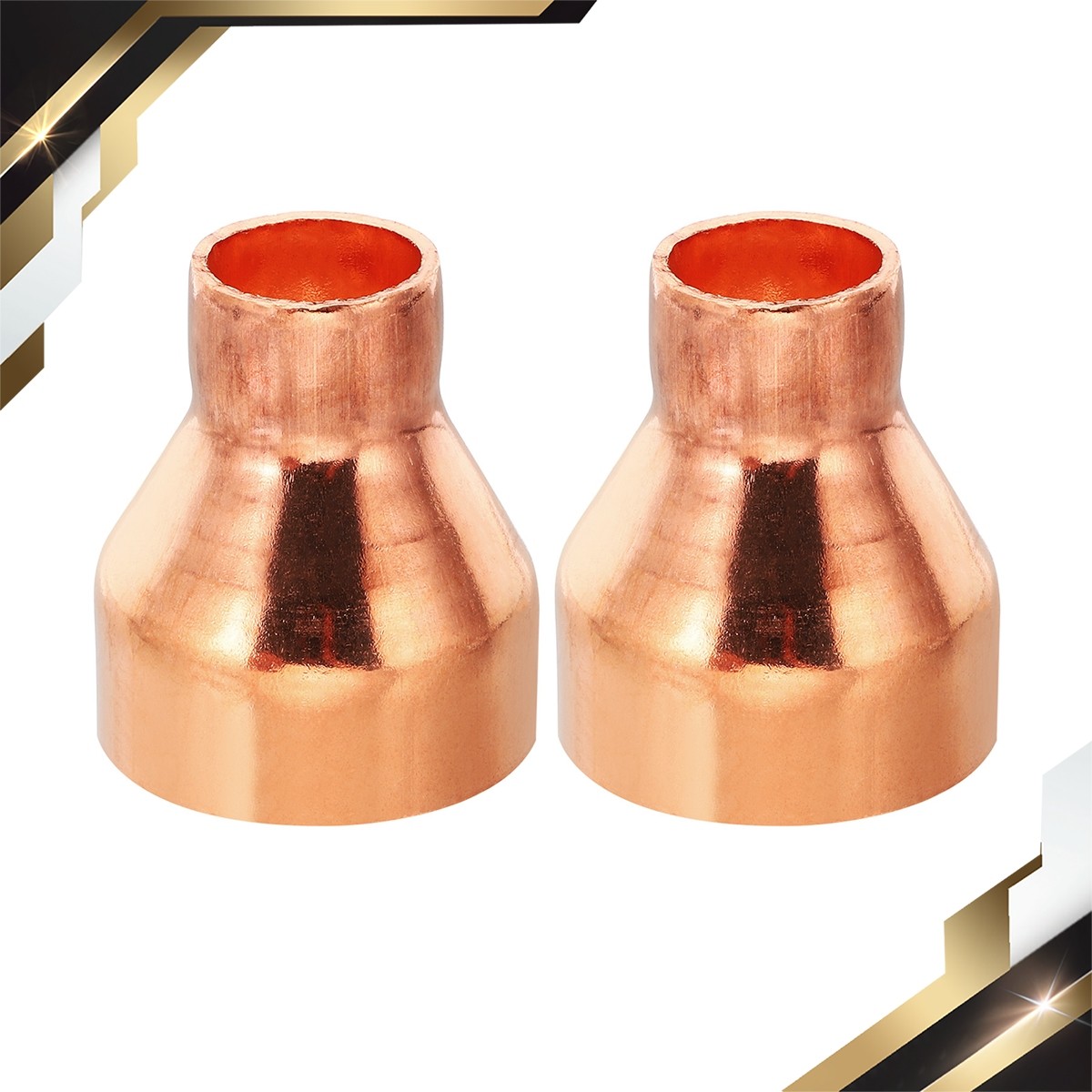 2Pack 1 1/2″ to 3/4″ ID Reducer 99.9% Pure Copper Coupling Pressure Fitting