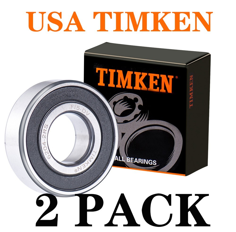 2PCS TIMKEN 6204-2RS 20X47X14MM Double Rubber Sealed Bearings 6204RS