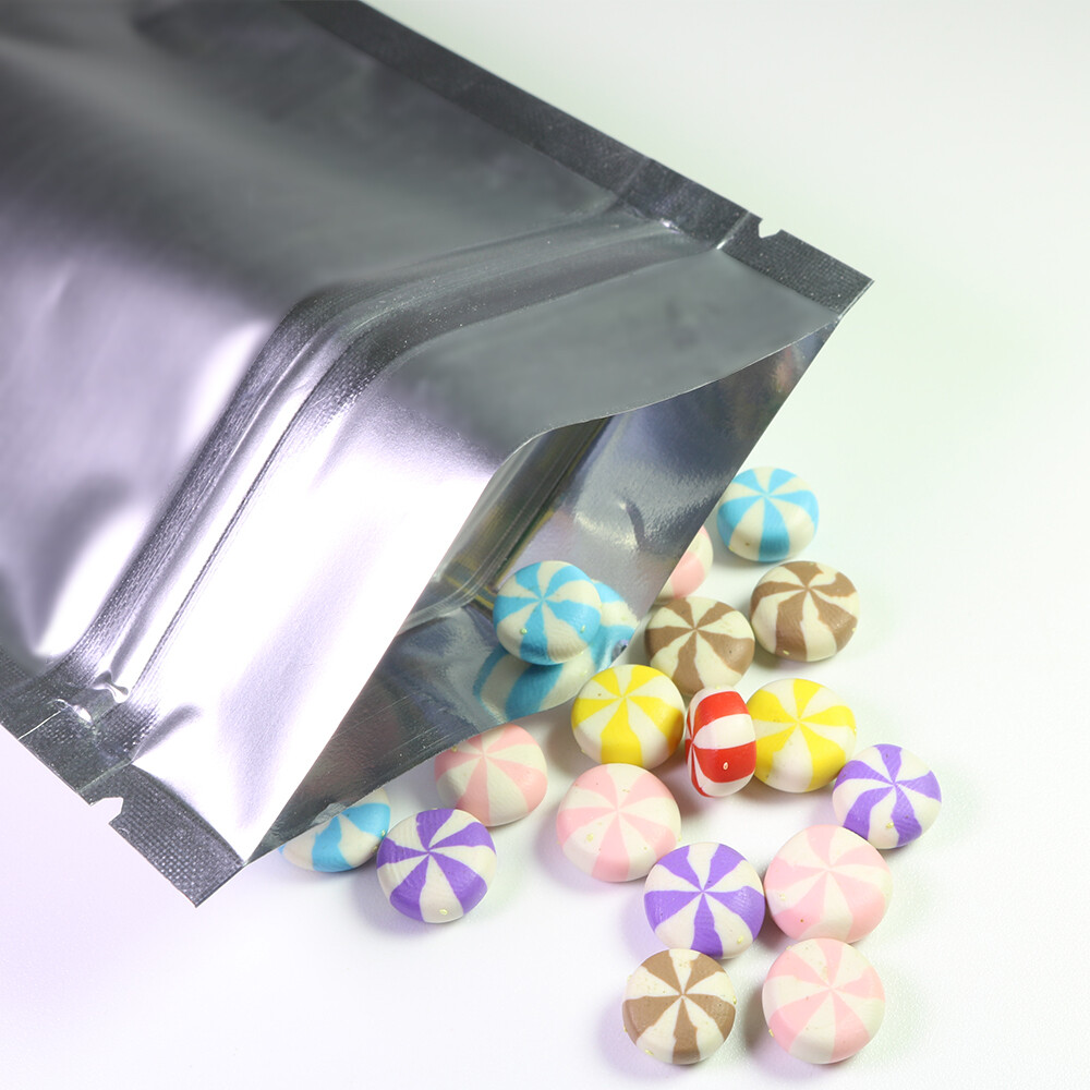 3X5in Lightproof Silver Zipper Bags Resealable Heat Sealable Mylar Pouches