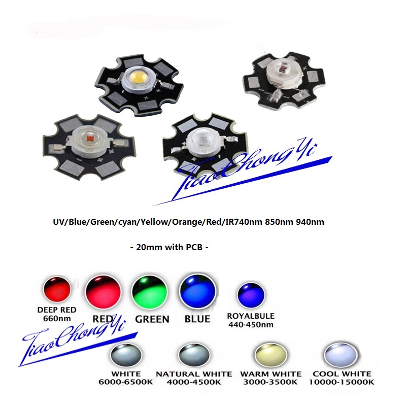 3W High Power LED Chip Light Beads White Red Blue Green IR light-emitting diode