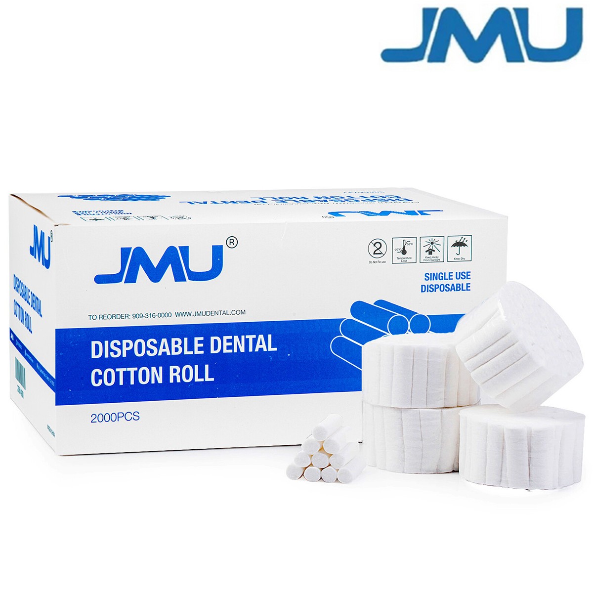2000Pcs/Box Dental Disposable Cotton Rolls Gauze High Absorbency 1-1/2″ x 3/8″