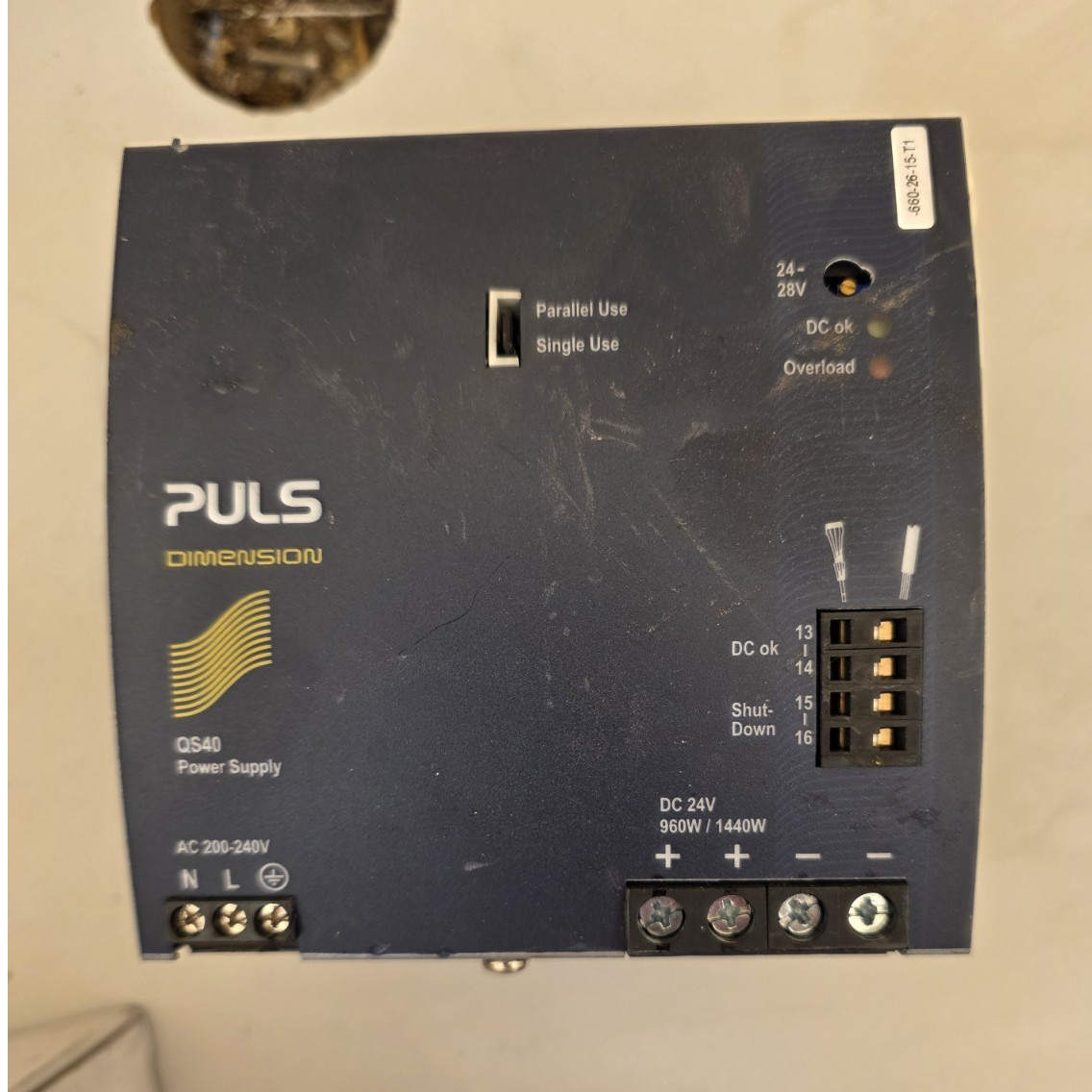 PULS Dimension QS40.244 DIN Rail AC-DC Power Supply 24-28VDC 40A 960W