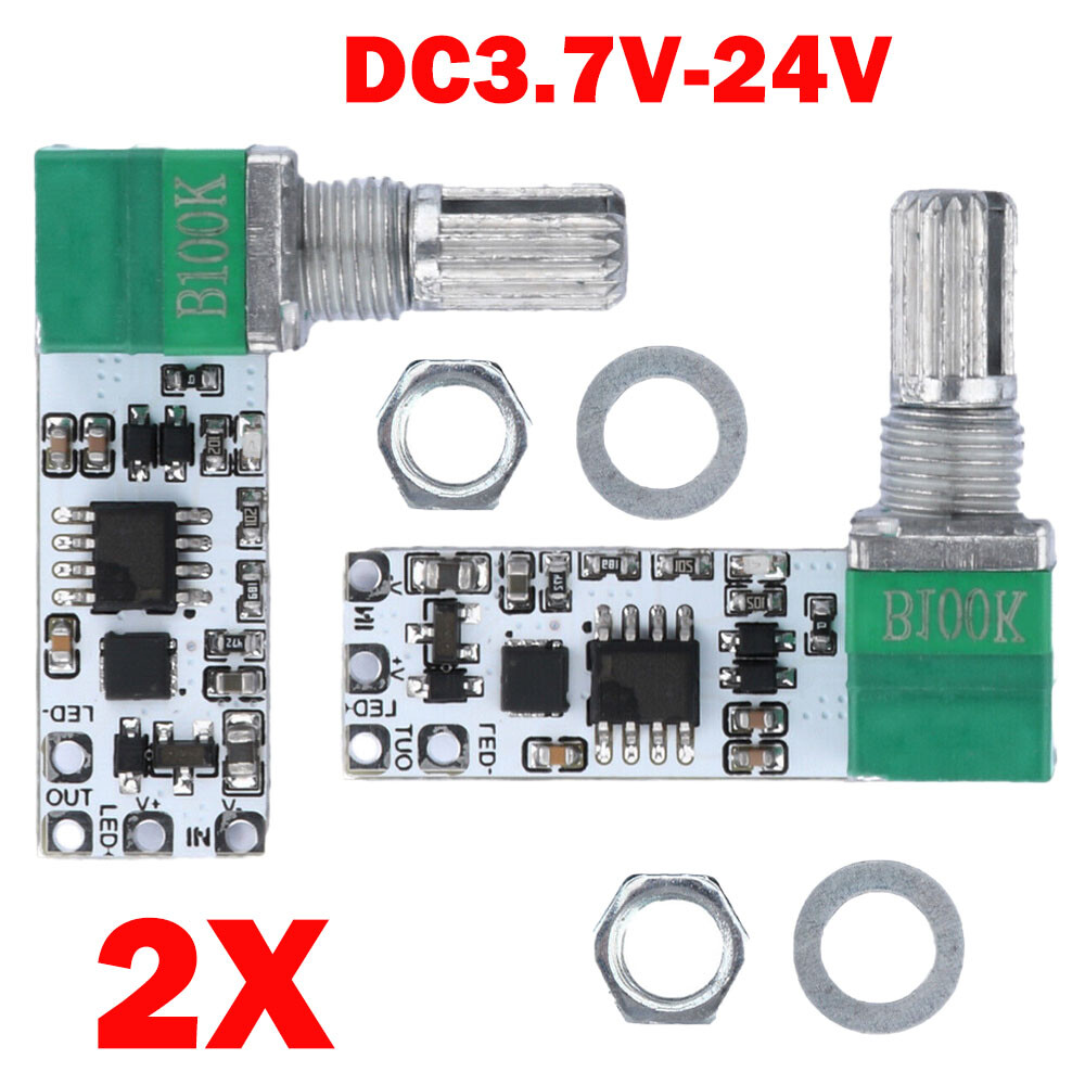 2Pcs DC 3.7V-24V LED Mini Dimmer Constant Voltage Module Knob Potentiometer NEW