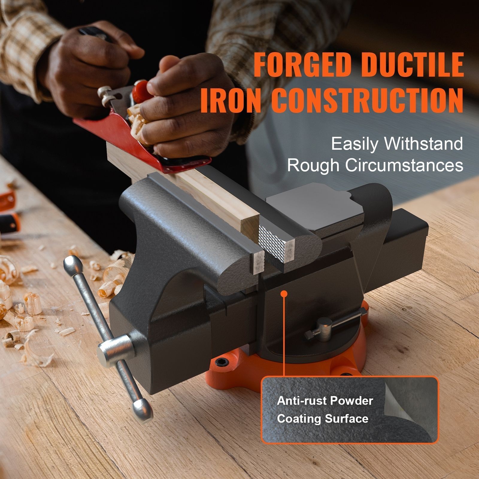 Bench Vise, 6 – inch Jaw Width 5.9 – inch Jaw Opening, 360 – Degree Swivel