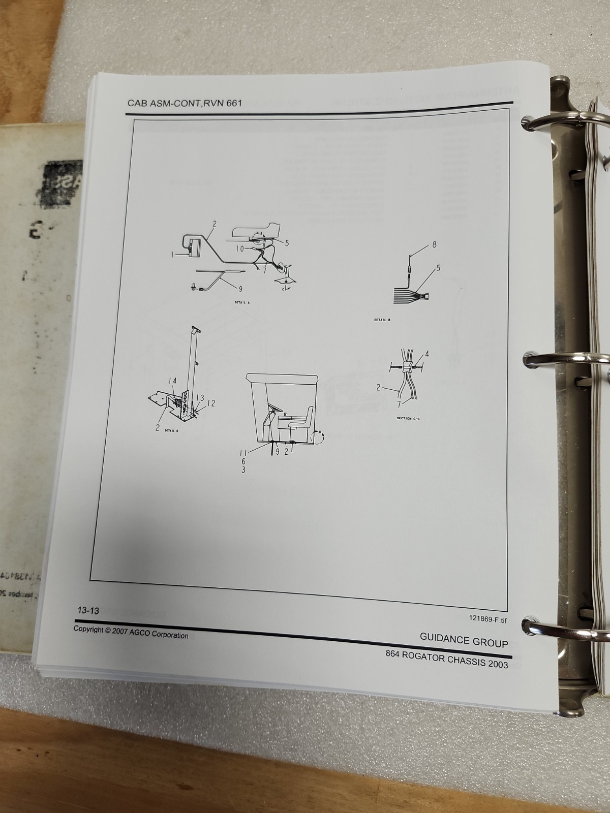 AG-CHEM 864 Rogator Row Crop Chasis Parts Catalog USED