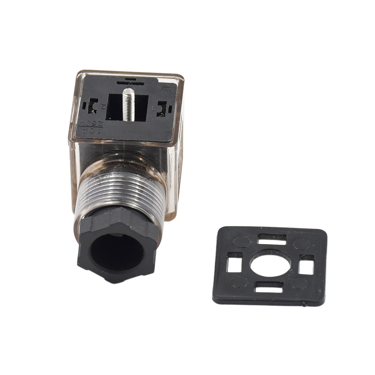 DIN 43650 AC Type-A 3 Prong Solenoid Connector Plug LED Indicator 110 V 220 VAC