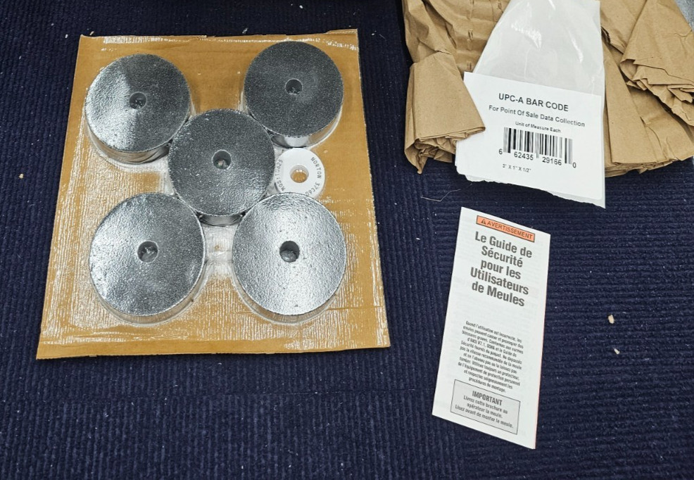 (QTY 5) NORTON 66243529166 3″ x 1″ x 1/2″ Grinding Wheel 60 Grit Silicon Carbide