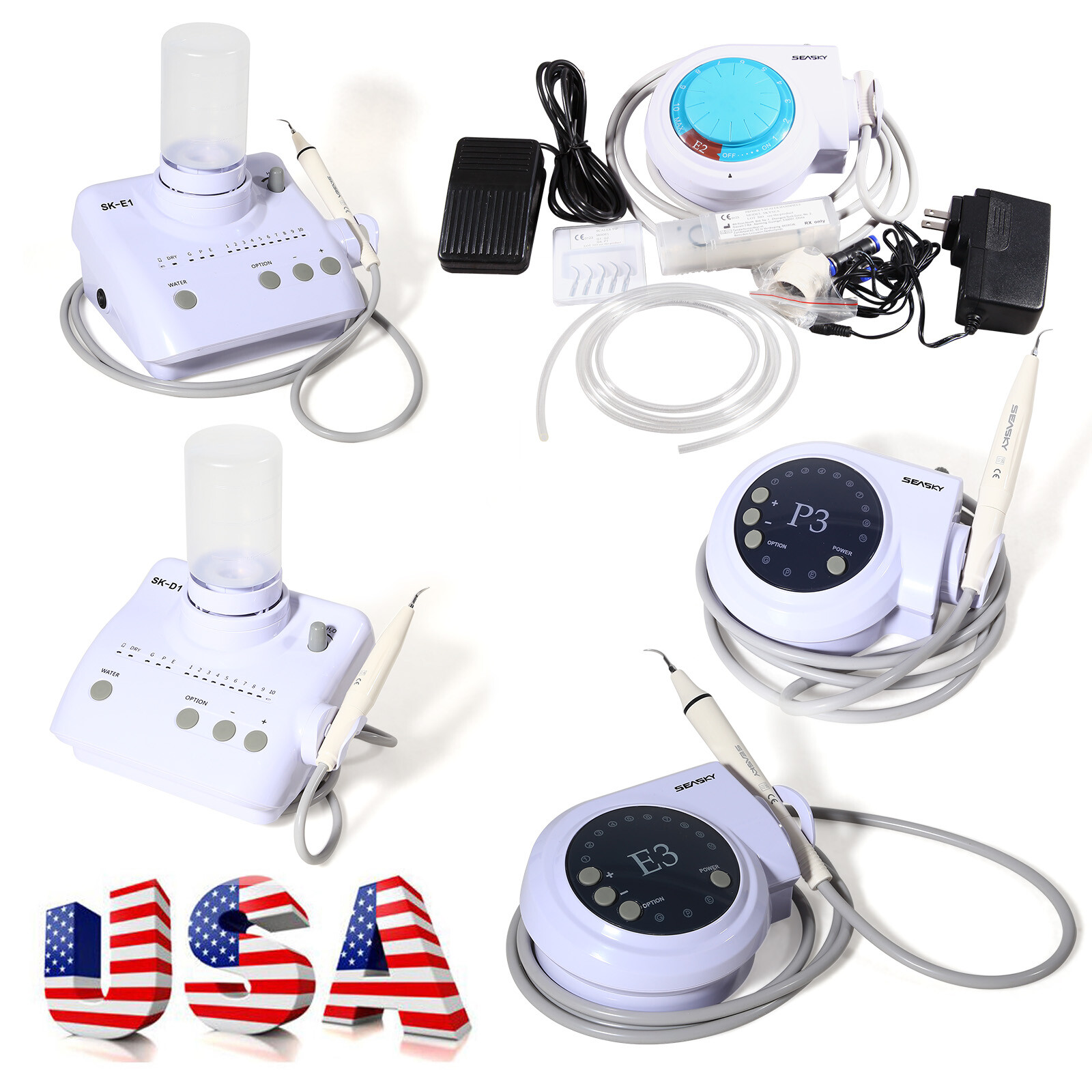 Portable Dental Ultrasonic Piezo Scaler + 5 Tips fit Cavitron/EMS/DTE/SATELEC AA
