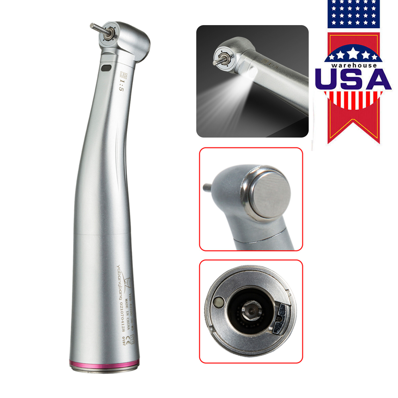 Dental LED Brushless Electric Micro Motor / 1:5 Increasing Handpiece Fit NSK YBB