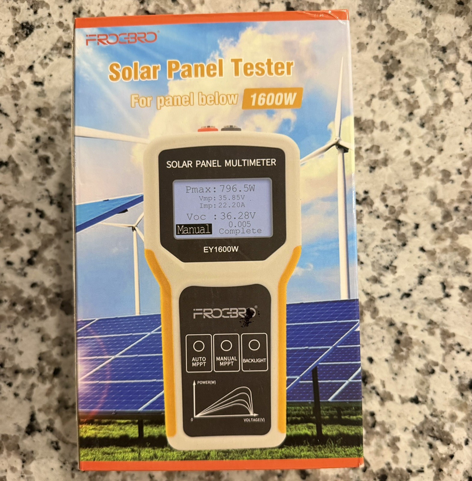 1600W Solar Panel Tester MPPT Photovoltaic Panel Multimeter Upgraded LCD Display