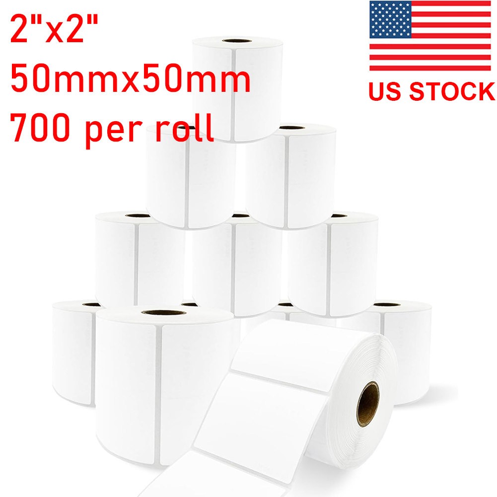 1-40 Rolls 2″x2″ Direct Blank Thermal Multipurpose Label Barcode QR Code Sticker
