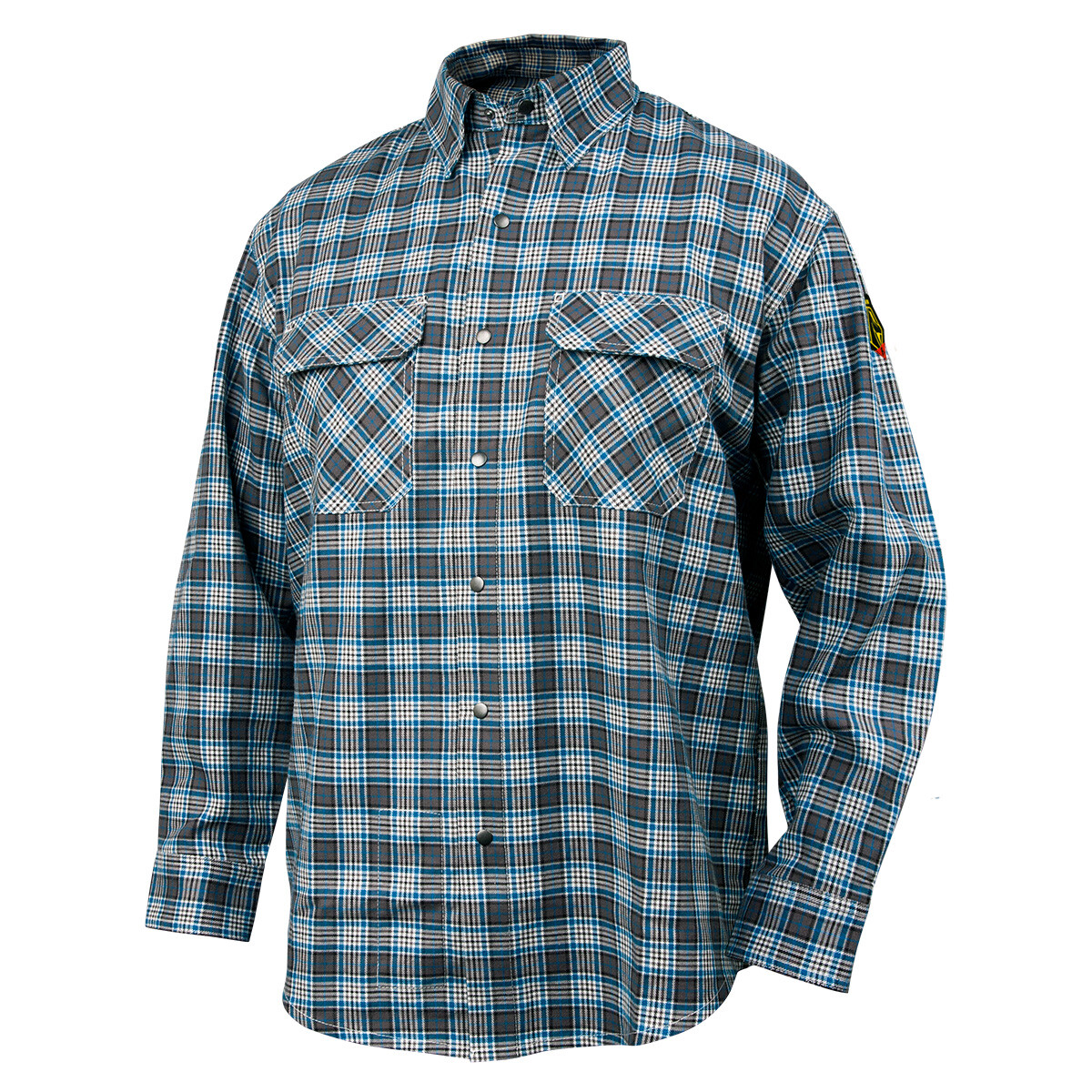 Black Stallion FS9-PGY Flame-Resistant Cotton Work Shirt, Gray Plaid Size XL