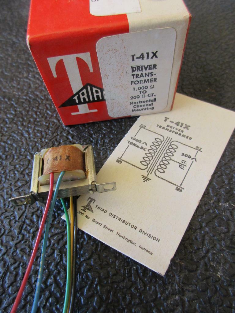 TRIAD Miniature Audio Transformer T41X Sec 200CT Ω Pri 1000 Ω 1MW Driver