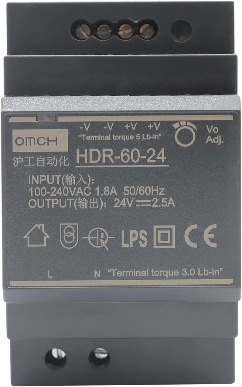 Professional 24V 2.5A Switching Power Supply, Ultra Slim, Safe Automation