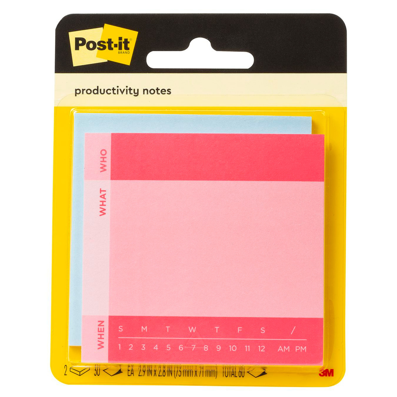 Post-it Productivity Notes: 2.9 in. width / Assorted (Pink, Blue) *2-pack
