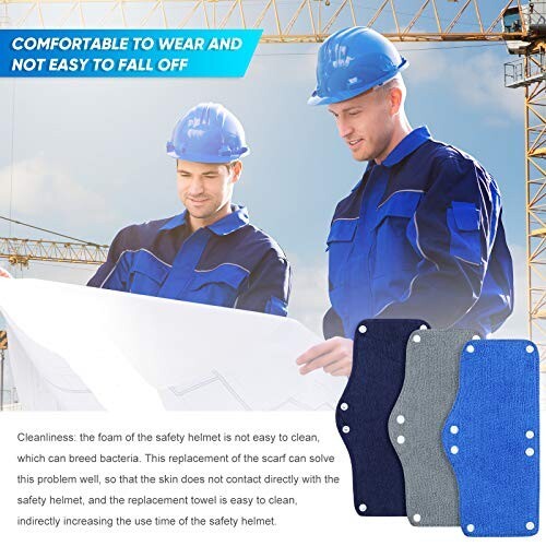 6/12-Pack Washable Hard Hat Sweatband Liner: Reusable Snap Sweat Band