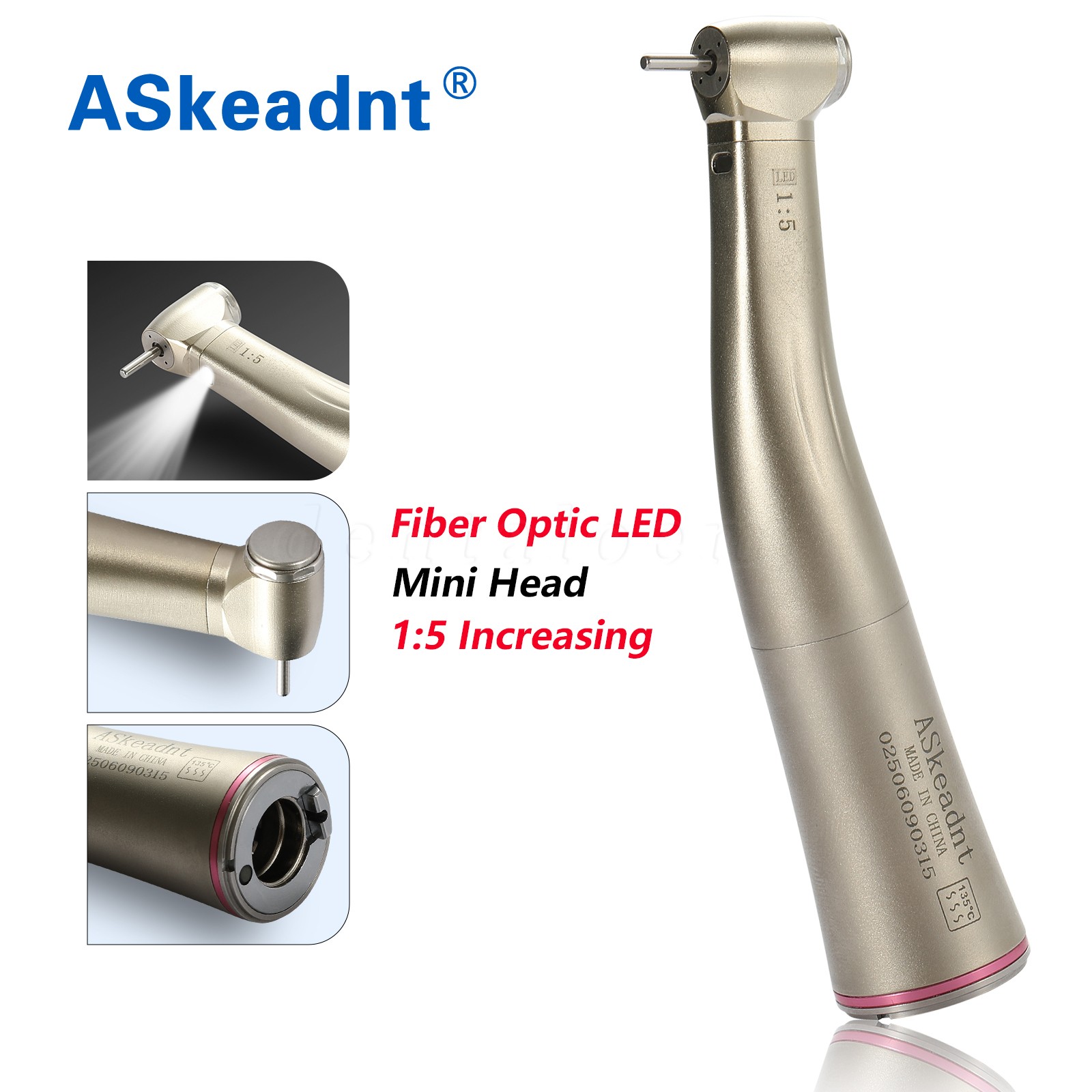 NSK Style Dental 1:5 Increasing Contra Angle Fiber Optic Handpiece E-type Motors