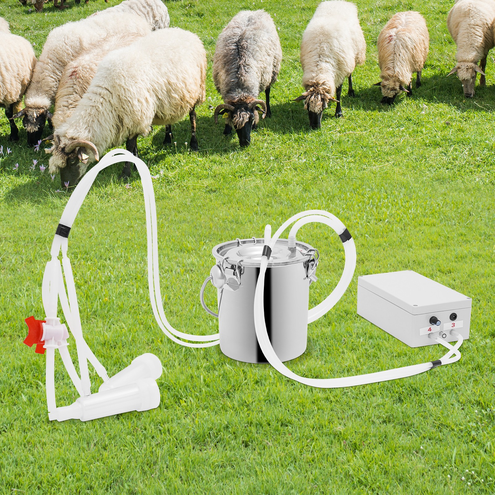 Pulsation Cow Milking Machine, Electric Cow Milker, Milking Machine with Stainle