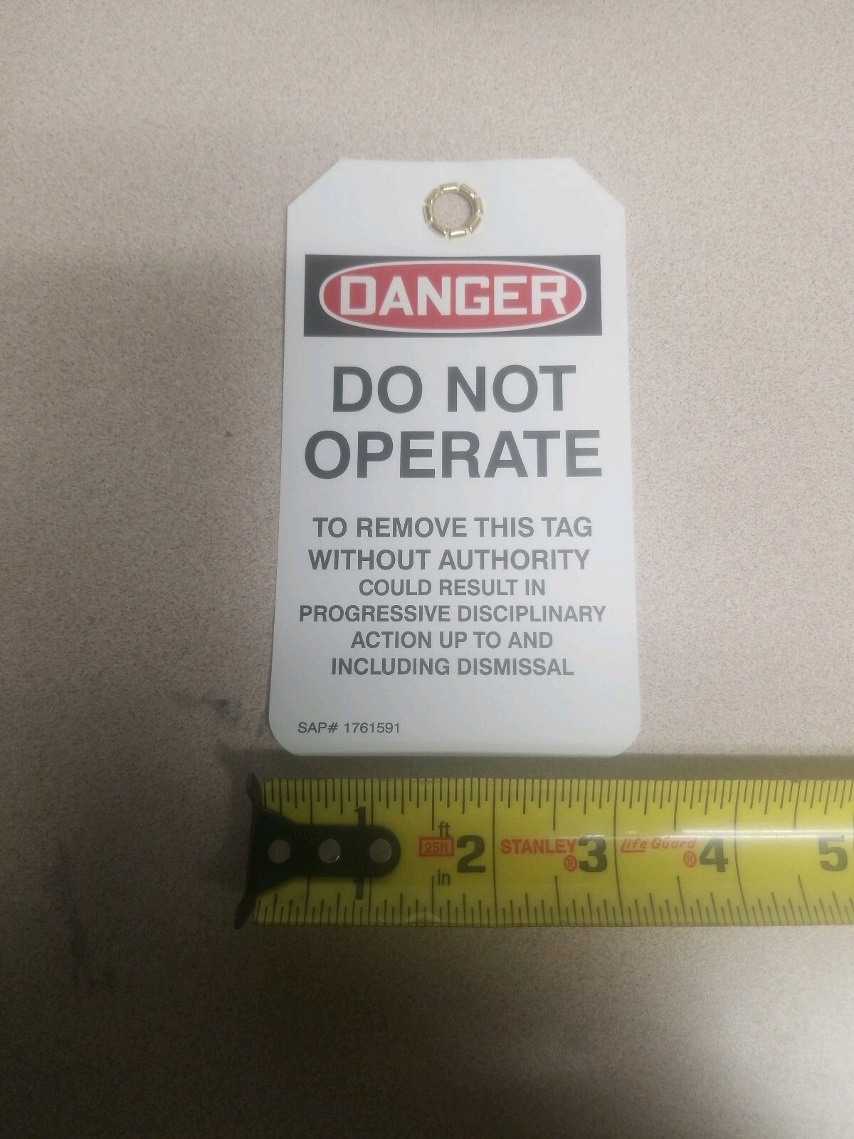 (25 tags) DANGER DO NOT OPERATE – lock out tag out tags. 5.75″×3.25″