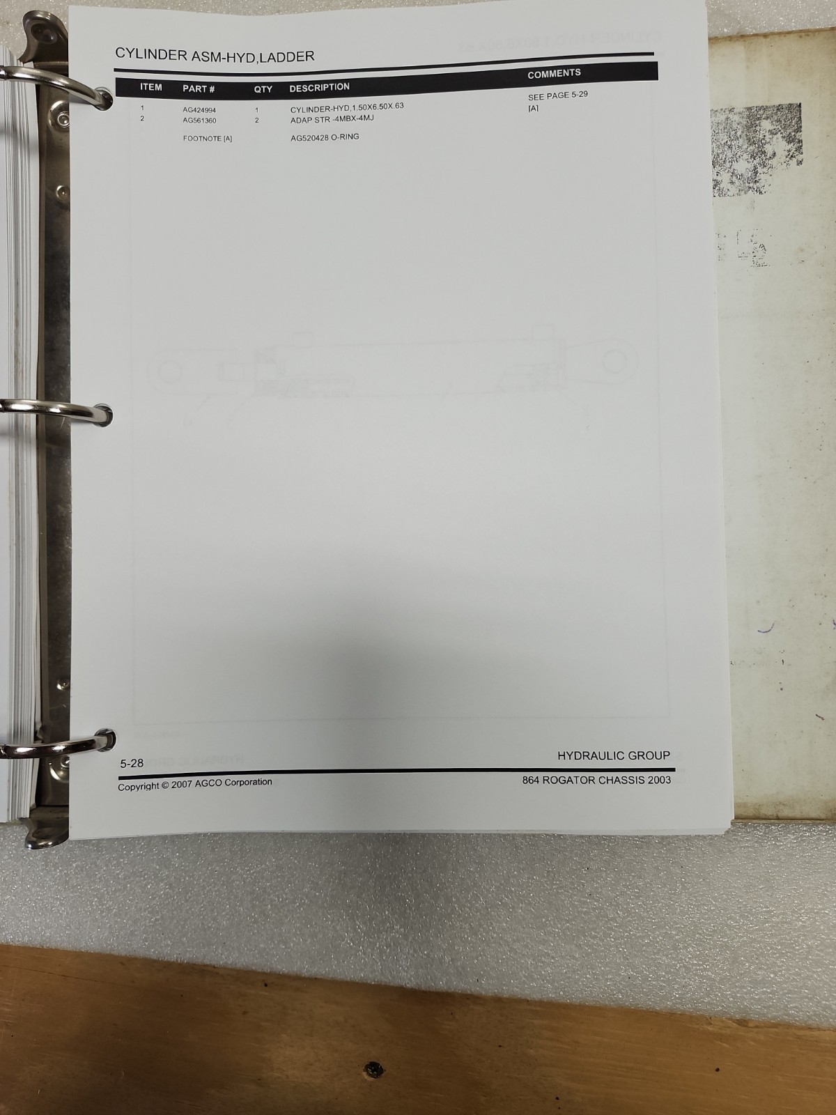 AG-CHEM 864 Rogator Row Crop Chasis Parts Catalog USED