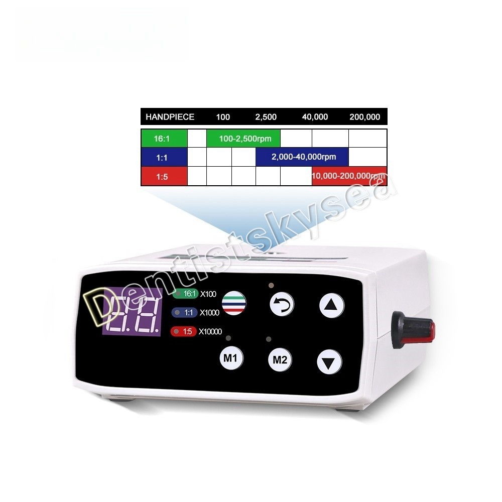 LED Brushless Electric Micro Motor/1:1/1:5 Contra Angle Handpiece E-type Dental