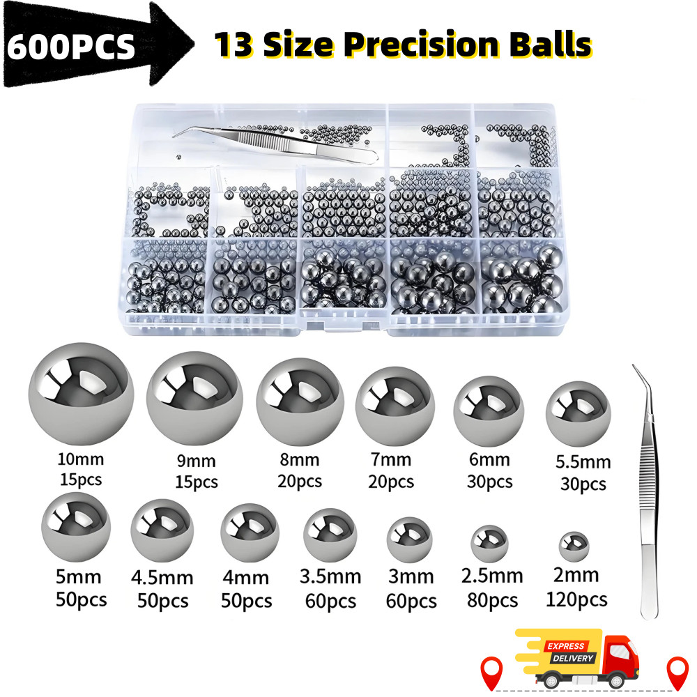 Metric Precision Steel Bearing Balls Assorted Stainless Steel Loose Kit