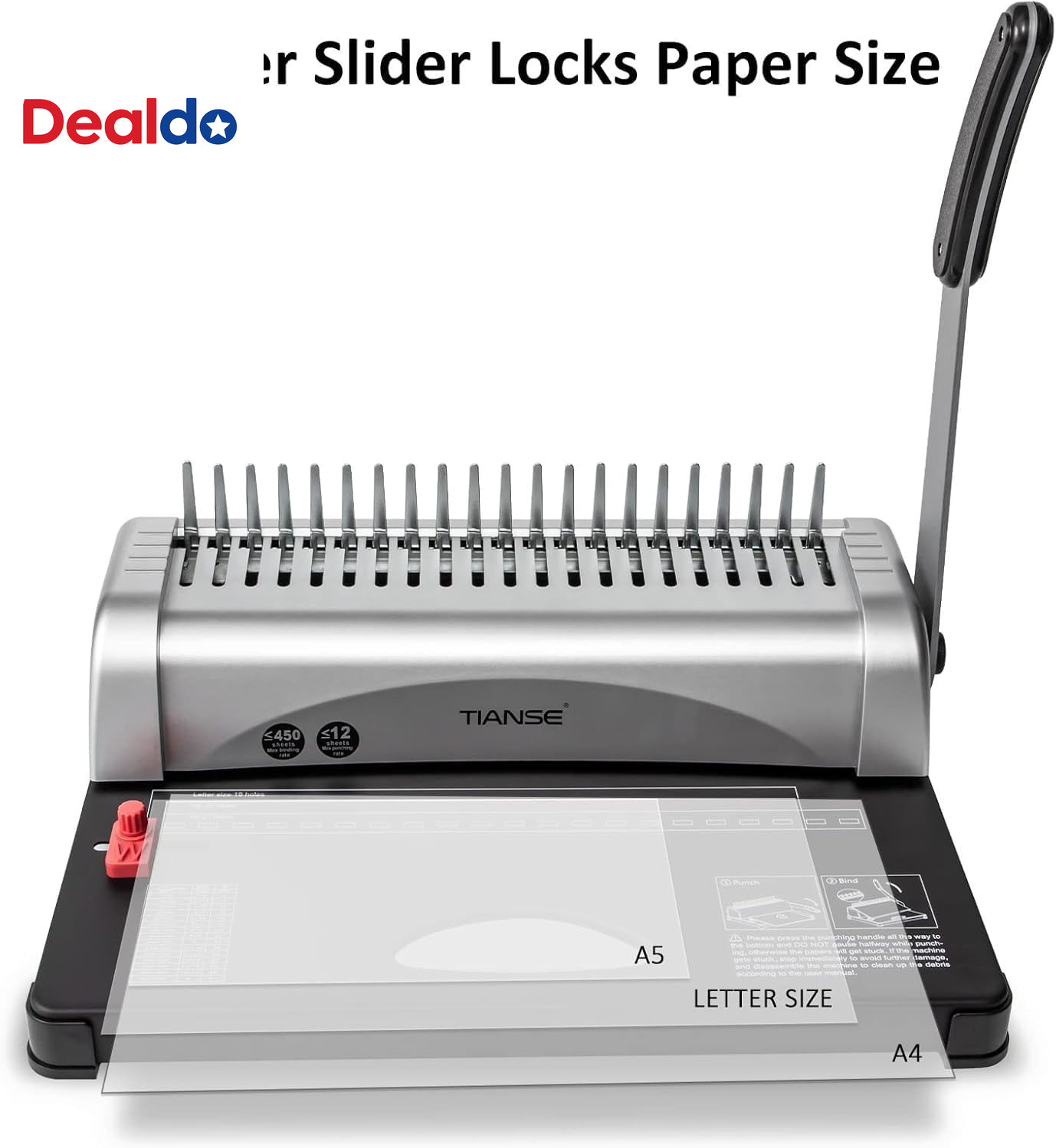 Binding Machine, 21-Holes, 450 Sheets, Comb Binding Machines with Starter Kit 10