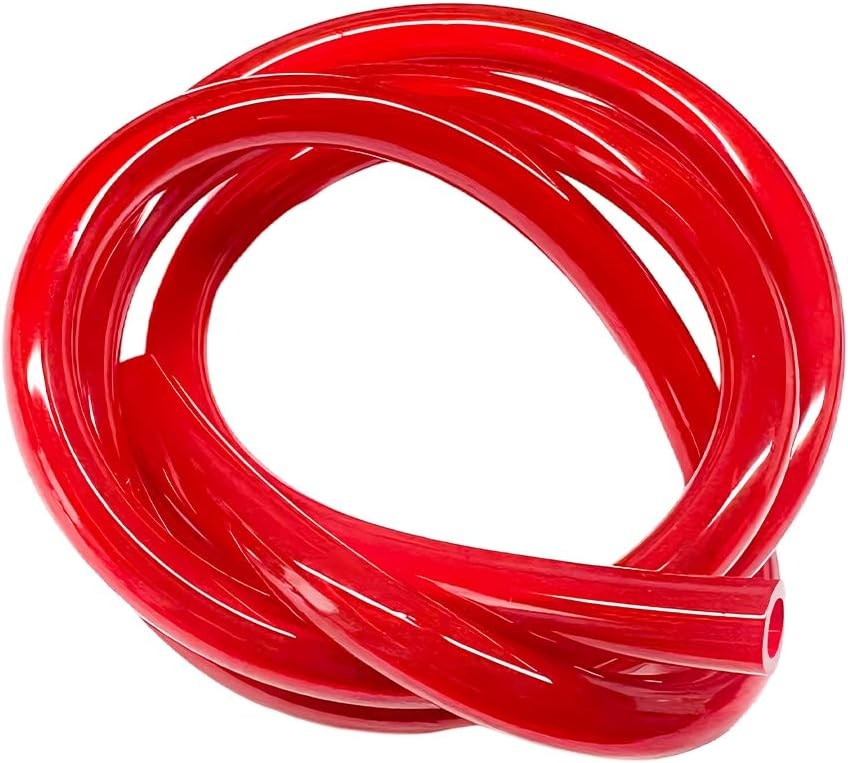 Flexible 0.2 Inch 3.28 Feet Silicone Fuel Line Hose, Universal Red Color: Red