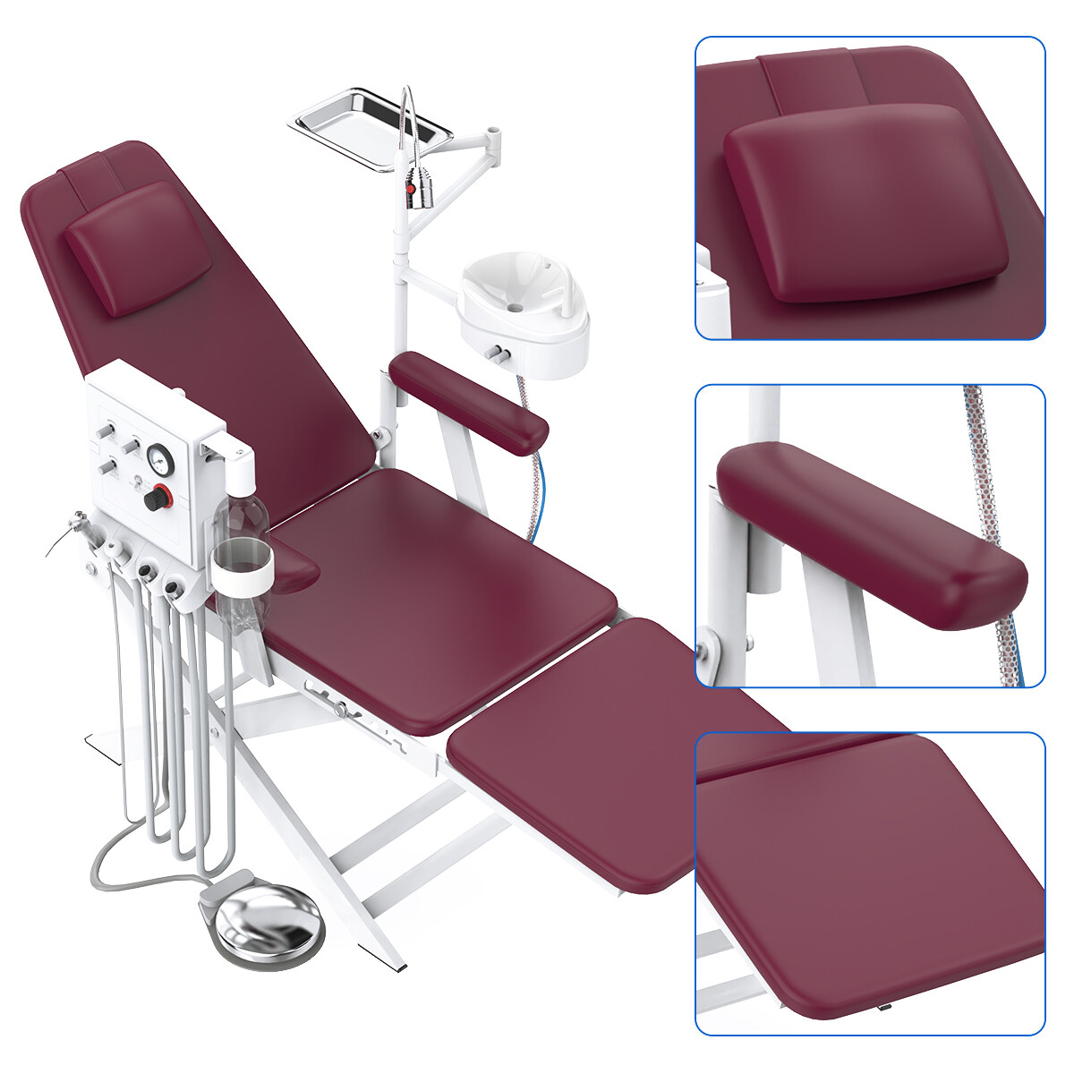 portatil Unidad de entrega dental móvil compresor de aire succión /silla