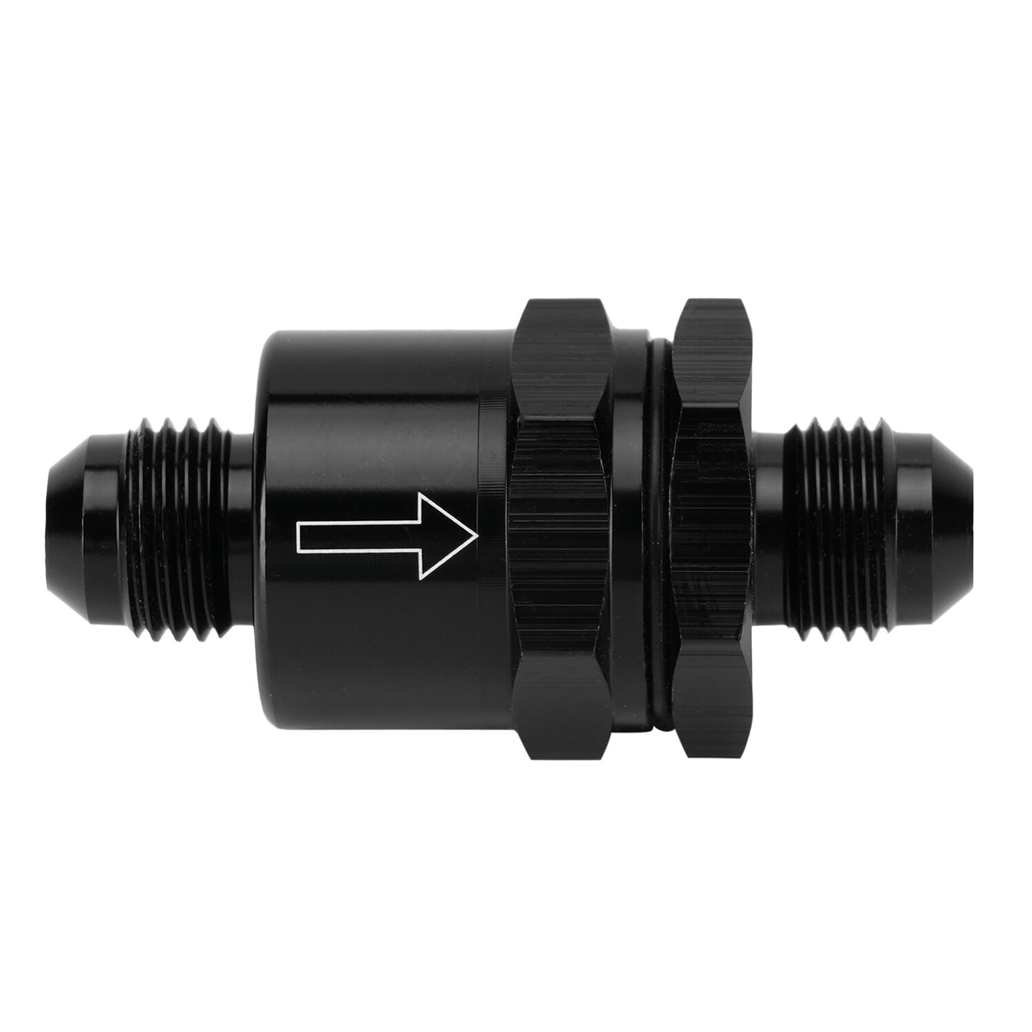 Black Aluminium -6 AN to AN6 Flare Inline Check Valve -Black