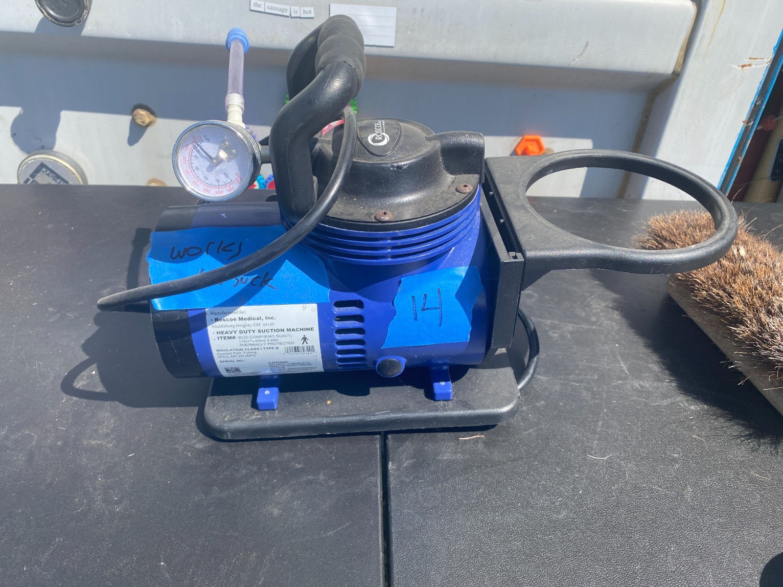 Roscoe ROS-COMP EMG SUA01 Heavy Duty Suction Machine Aspirator Pump Home Care