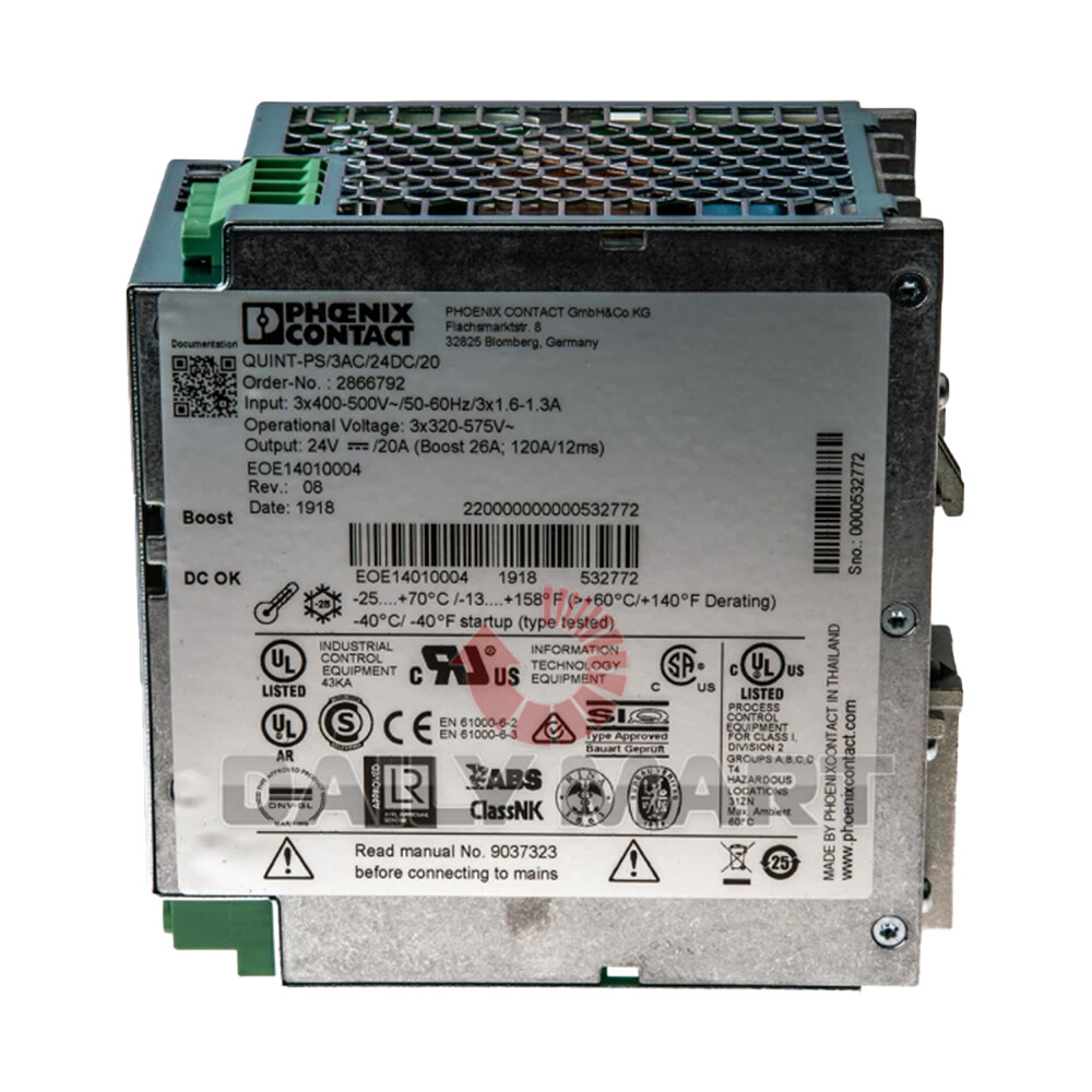 New In Box PHOENIX CONTACT QUINT- PS /3AC/24DC/20 ( 2866792 ) Power Supply
