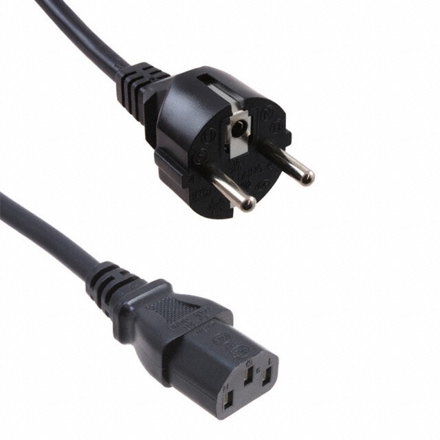 CRD CEE 7/VII 364018-01 5.91′ (1.80m) Power Cord Black CEE 7/7 To IEC 320-C13